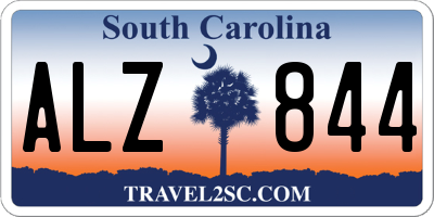 SC license plate ALZ844