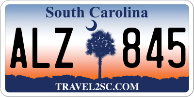 SC license plate ALZ845