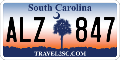 SC license plate ALZ847