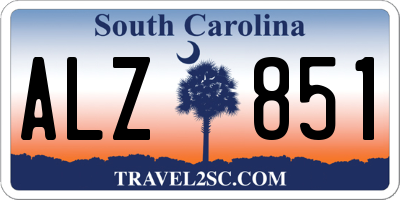 SC license plate ALZ851