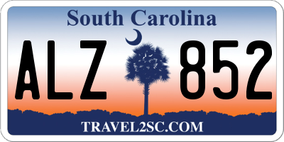 SC license plate ALZ852