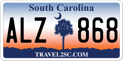 SC license plate ALZ868