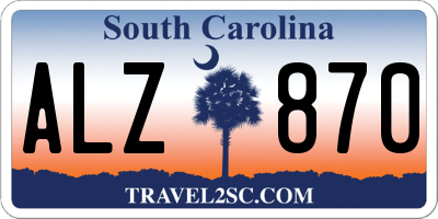 SC license plate ALZ870