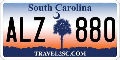 SC license plate ALZ880