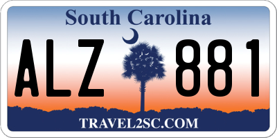SC license plate ALZ881