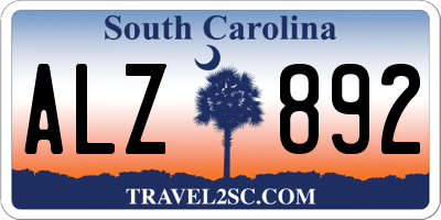 SC license plate ALZ892