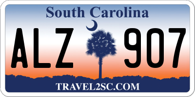 SC license plate ALZ907