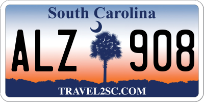 SC license plate ALZ908