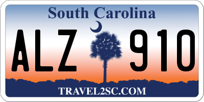 SC license plate ALZ910