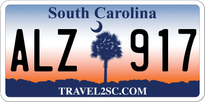 SC license plate ALZ917
