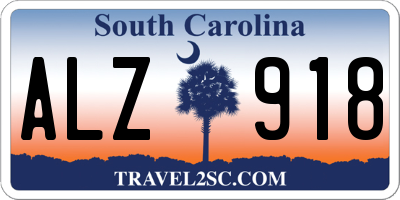 SC license plate ALZ918