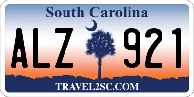 SC license plate ALZ921