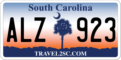 SC license plate ALZ923