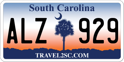 SC license plate ALZ929