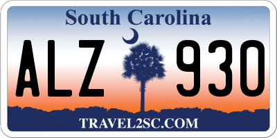 SC license plate ALZ930