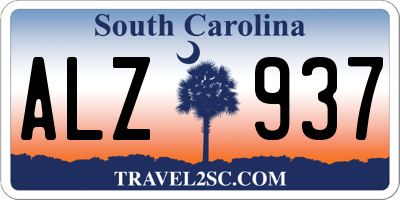 SC license plate ALZ937