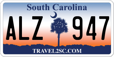 SC license plate ALZ947