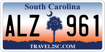 SC license plate ALZ961