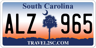 SC license plate ALZ965