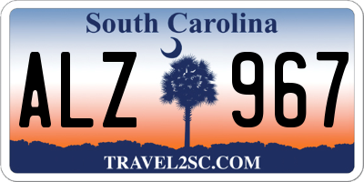 SC license plate ALZ967