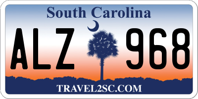 SC license plate ALZ968