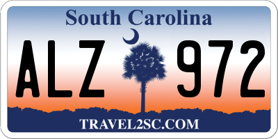 SC license plate ALZ972