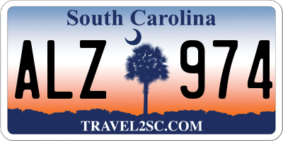 SC license plate ALZ974