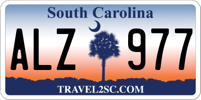 SC license plate ALZ977