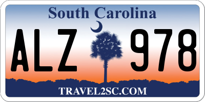 SC license plate ALZ978