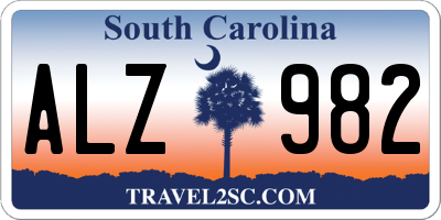 SC license plate ALZ982