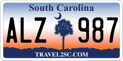 SC license plate ALZ987