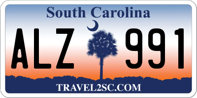 SC license plate ALZ991