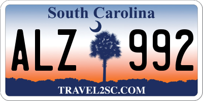 SC license plate ALZ992