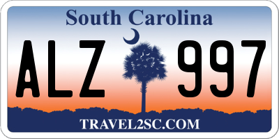 SC license plate ALZ997