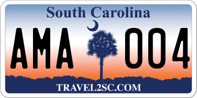 SC license plate AMA004