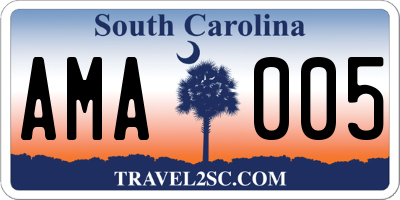 SC license plate AMA005