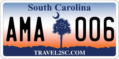 SC license plate AMA006