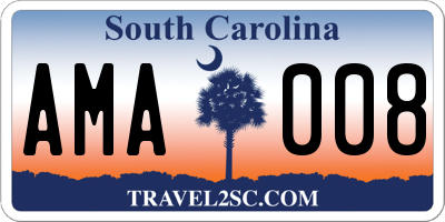 SC license plate AMA008