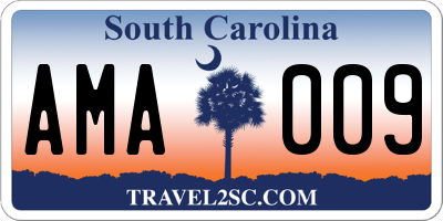 SC license plate AMA009