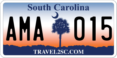 SC license plate AMA015