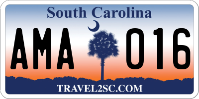 SC license plate AMA016