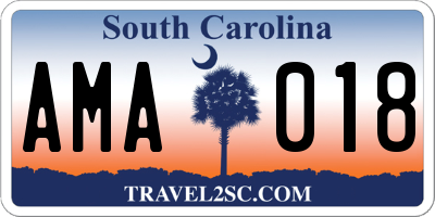 SC license plate AMA018