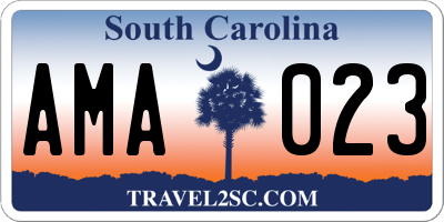 SC license plate AMA023