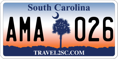 SC license plate AMA026