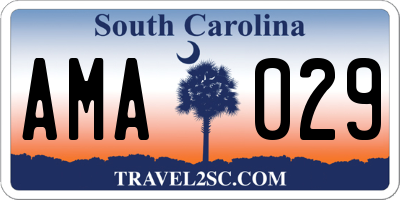 SC license plate AMA029