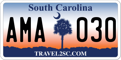 SC license plate AMA030