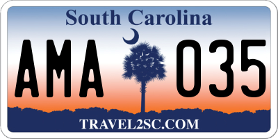 SC license plate AMA035