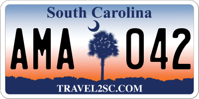 SC license plate AMA042