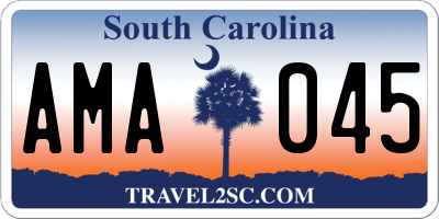 SC license plate AMA045