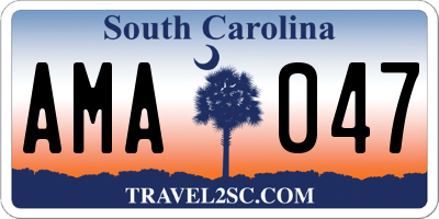 SC license plate AMA047